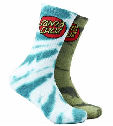 Santa Cruz Youth 2-8 Classic Dot Tie Dye Socks
