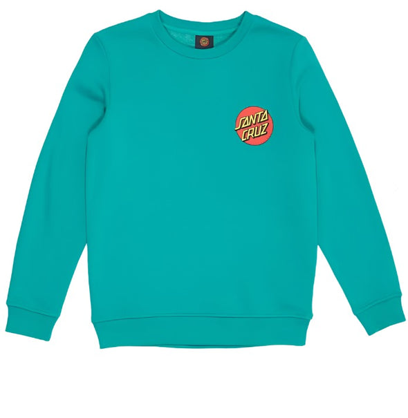 Santa Cruz Youth Classic Dot Crew Neck Teal