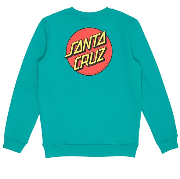 Santa Cruz Youth Classic Dot Crew Neck Teal