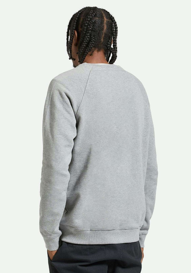 Brixton University Broken In Crew Heather Grey/Pine Needle