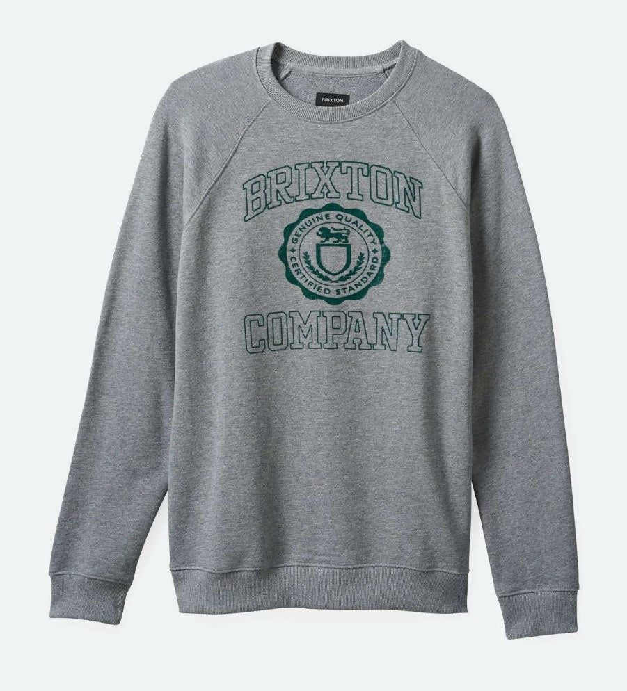 Brixton University Broken In Crew Heather Grey/Pine Needle