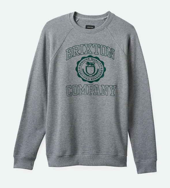 Brixton University Broken In Crew Heather Grey/Pine Needle