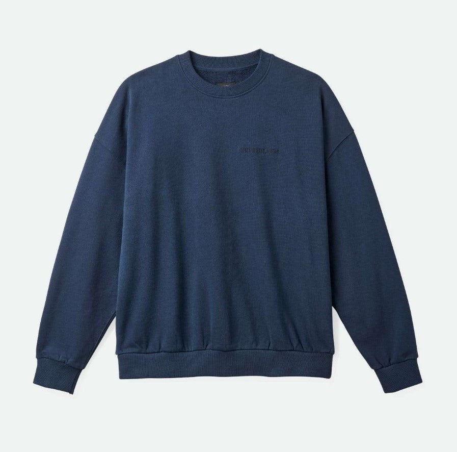 Brixton Embroidered Heavy Weight Crew Washed Navy