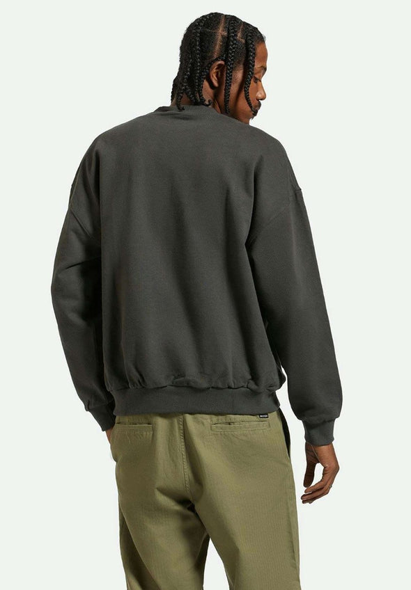 Brixton Embroidered Heavy Weight Crew Washed Black
