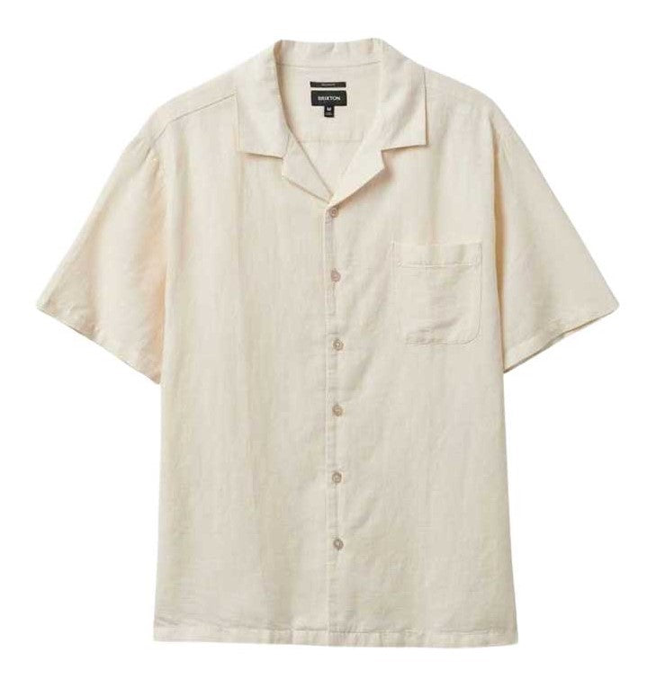 Brixton Bunker Linen Blend S/S Shirt Whitecap