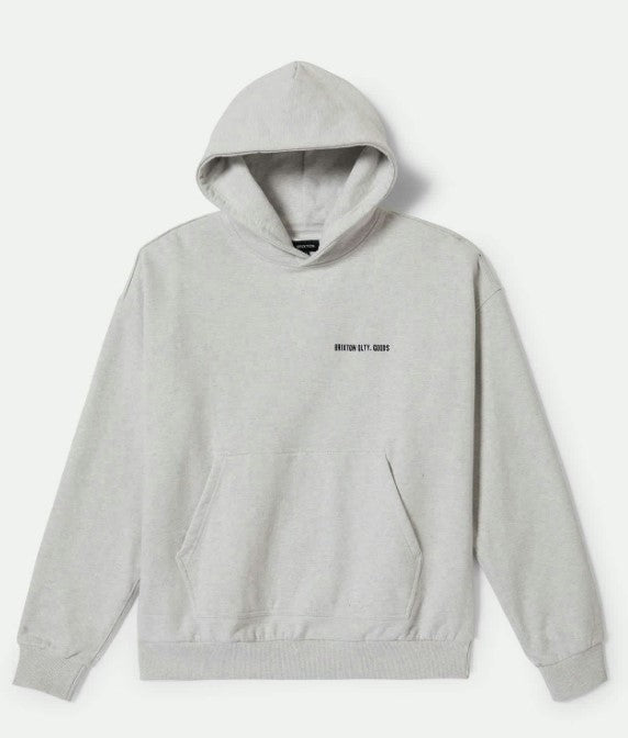 Brixton Embroidered Heavy Weight Hood Heather Grey Ash