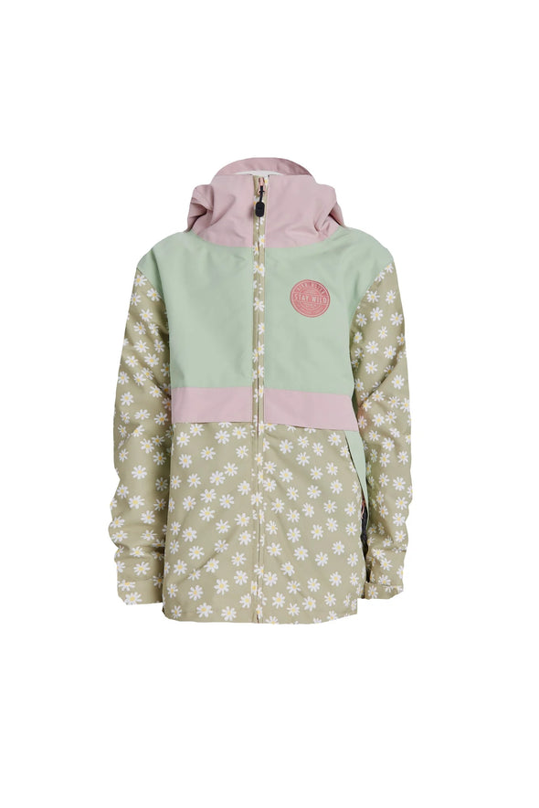 Airblaster Youth Trenchover Full Zip - Tan Daisy