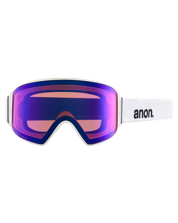 Anon M4 Cylindrical White Perceive Sunny Onyx / Variable Violet Goggles + Bonus Lens + MFI Face Mask