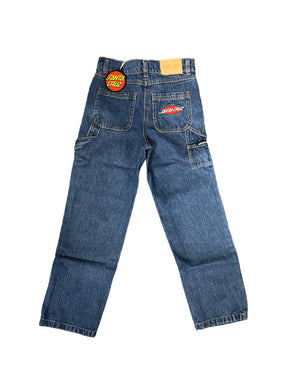 Santa Cruz Youth Oval Strip Carpenter Jeans Washed Indigo