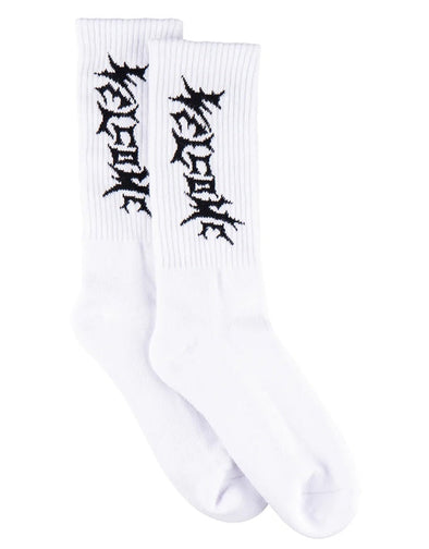 Welcome Vampire Socks White