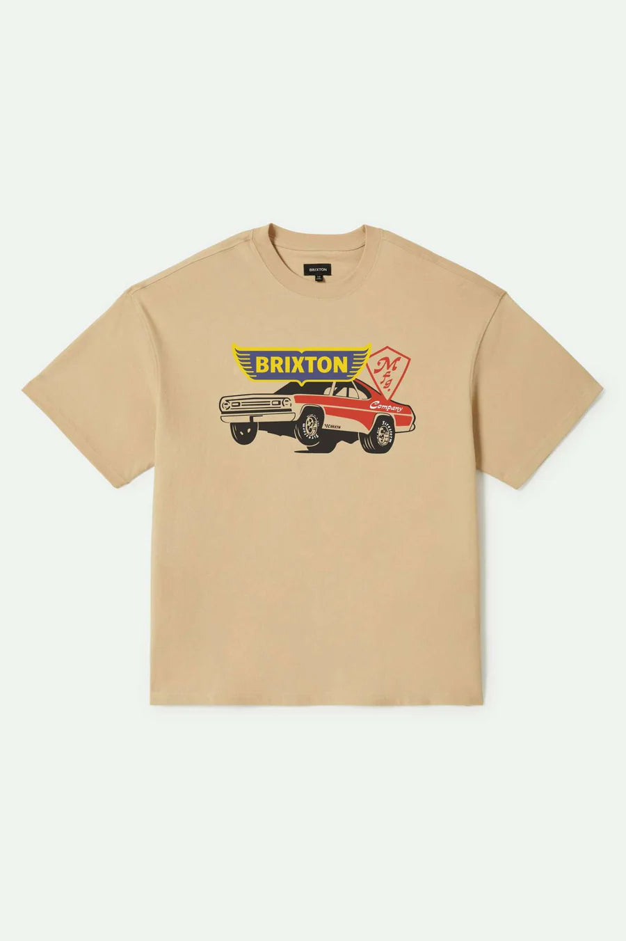Brixton Barona Heavy Weight Relaxed Tee - Cream Classic Wash