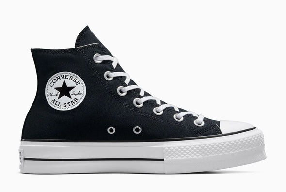 Converse Womens Chuck Taylor All Star Canvas Lift High Top Shoes Black