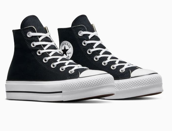 Converse Womens Chuck Taylor All Star Canvas Lift High Top Shoes Black