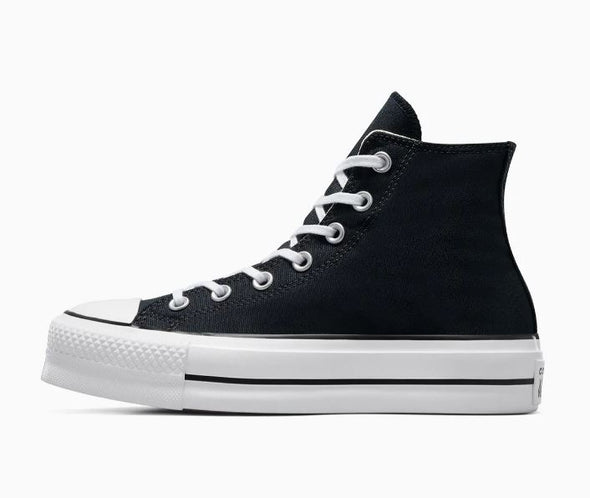 Converse Womens Chuck Taylor All Star Canvas Lift High Top Shoes Black