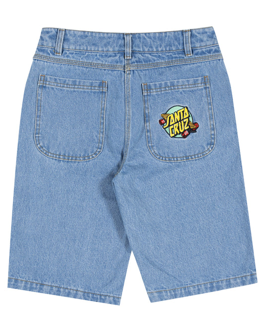 Santa Cruz Boys Summer 76 Jean Short Mid Blue