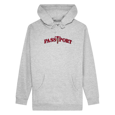 PASS~PORT Corkscrew Embroidery Hoodie - Ash Heather