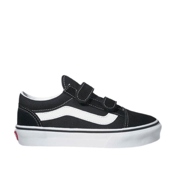 Vans Old Skool Velcro Youth Black White Skate Shoe