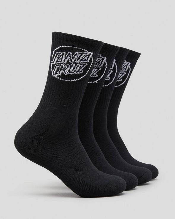Santa Cruz Men's 7-11 Opus Dot Black 4 Pack Socks