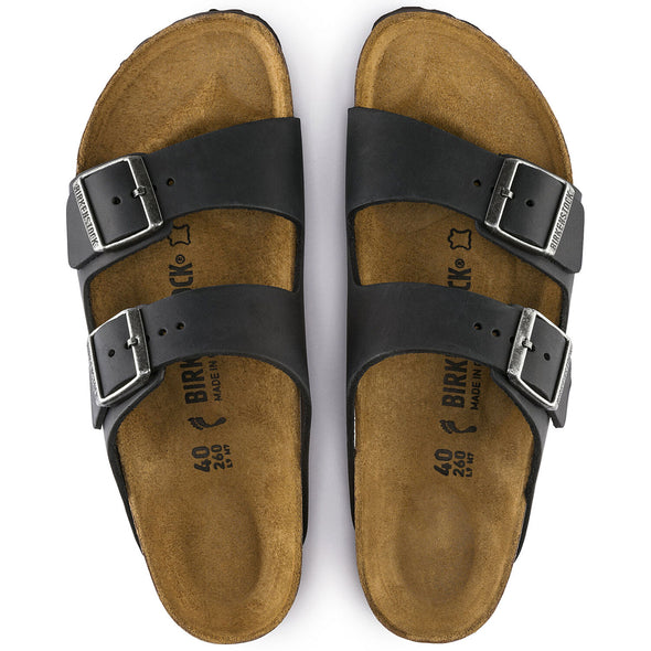 Birkenstock Arizona Black Oiled Leather Sandals