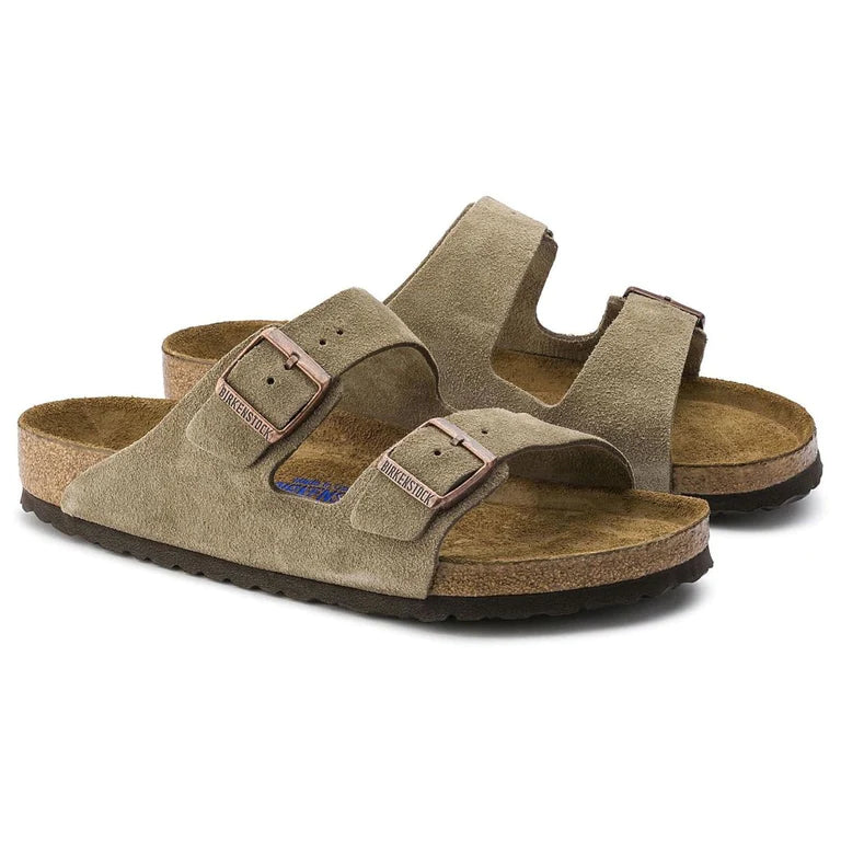 Birkenstock Arizona Taupe Suede Soft Footbed Sandals