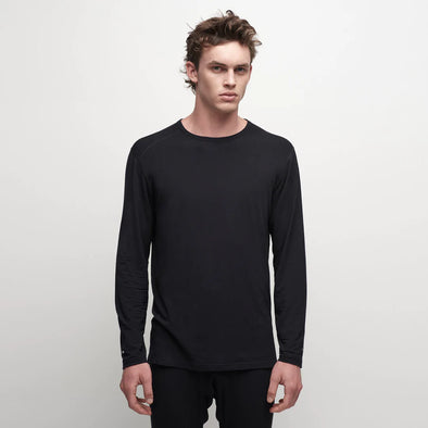 Le Bent Men's Core 200 Lightweight Crew Black