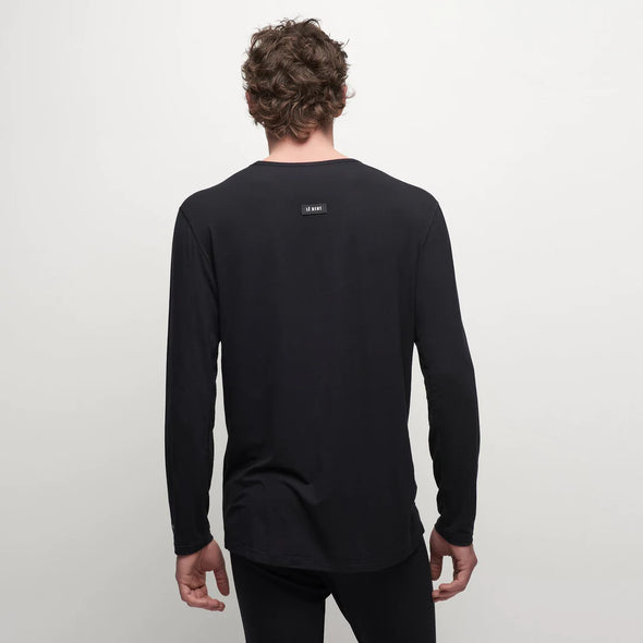 Le Bent Men's Core 200 Lightweight Crew Black