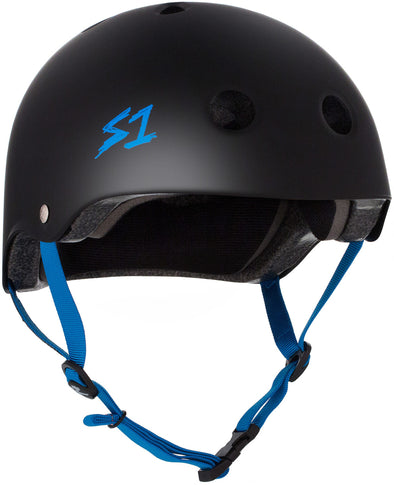 Copy of S1 Lifer Certified Matte Black/Cyan Straps Helmet