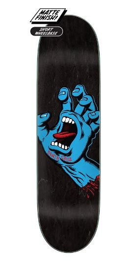 Santa Cruz Screaming Hand Grey Skateboard Deck 8.6