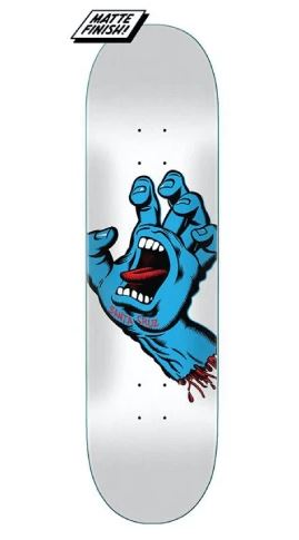 Santa Cruz Screaming Hand White Skateboard Deck 8.25