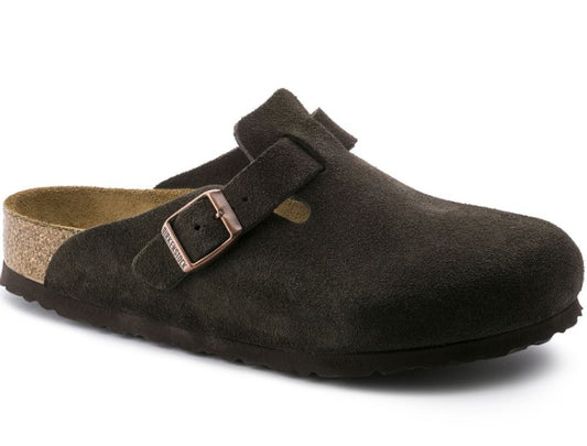 Birkenstock Boston Mocca Suede Leather Clog