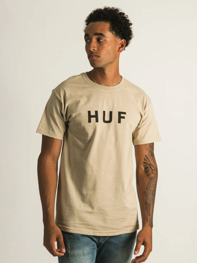 HUF Essentials OG Logo Tee Sand