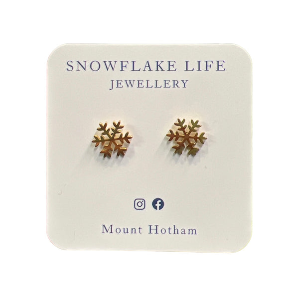 Snowflake Life Jewellery Gold Snowflake Stud