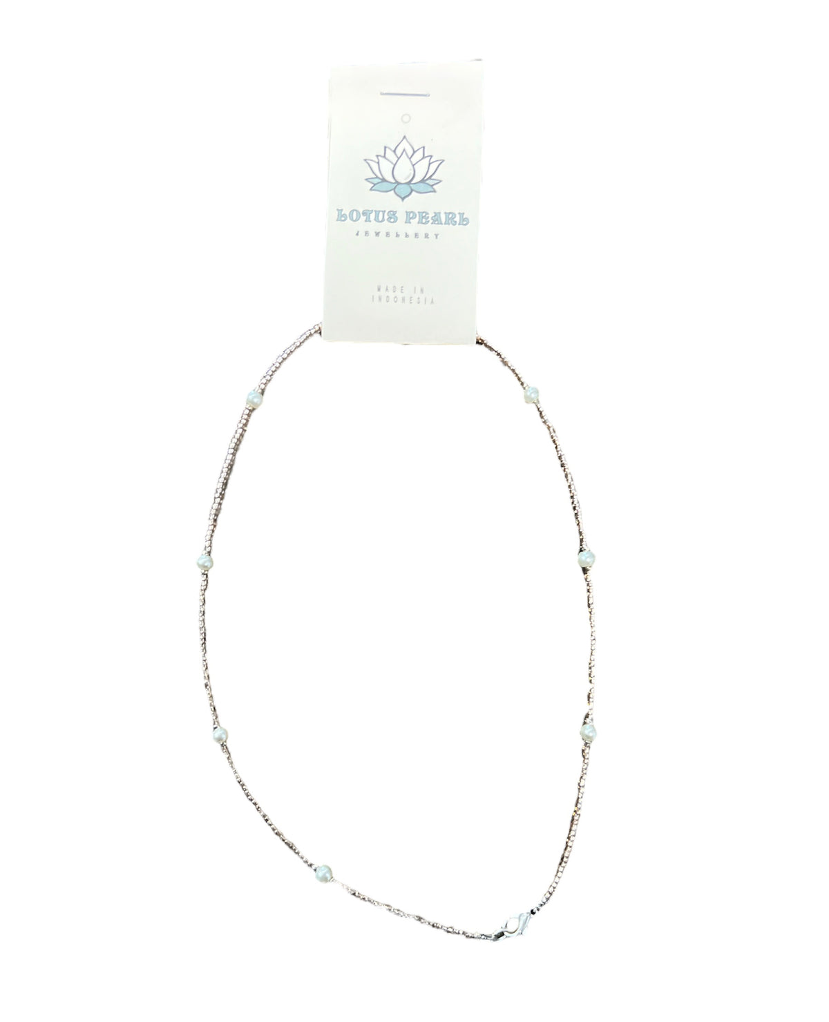 Lotus Pearl White and Beige Necklace