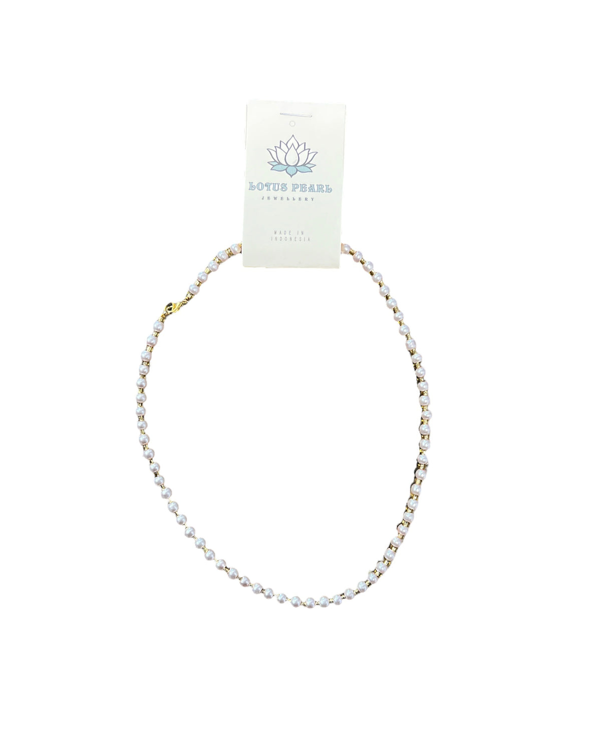 Lotus Pearl White Beaded Pearl Necklace