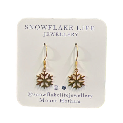 Snowflake Life Jewellery Gold Snowflake cut-out Earrings