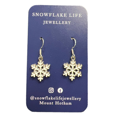 Snowflake Life Jewellery Silver/ White Snowflake Large Earring