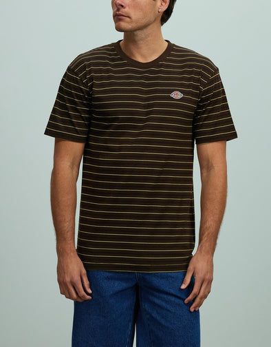 Dickies Rockwood Mini Stripe Tee Chesnut