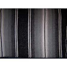 Mexican Traditional Serape Blanket Rug BLACK WHITE ASSORTED