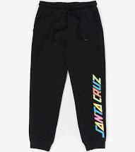 Santa Cruz Coloured Strip Trackies Black