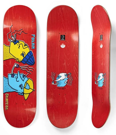 Polar Skate Co Team Smoking Heads Deck Red 8.375"