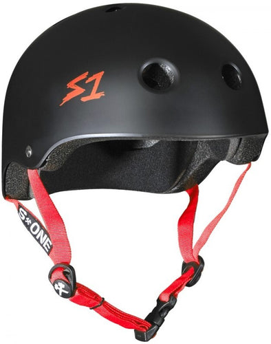 S1 Lifer Certified Matte Black/Red Straps Helmet