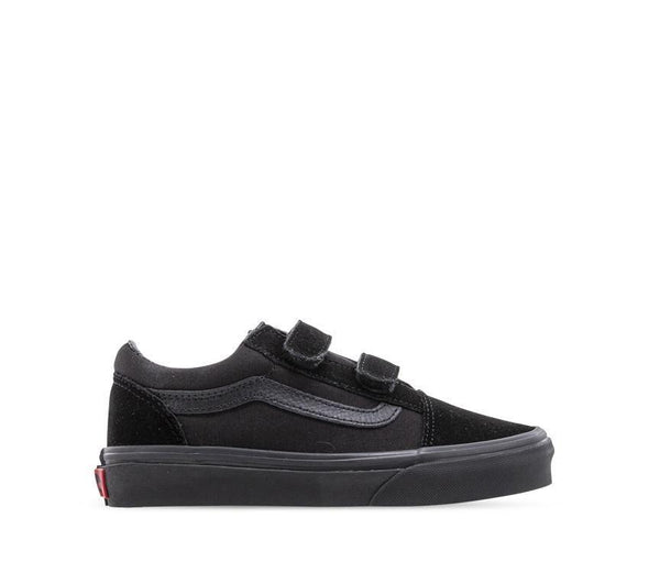 Vans Old Skool Velcro Youth All Black Skate Shoes